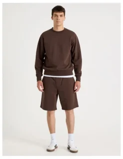 Grab Relaxed Sweat Short in Brown