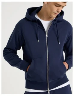 Grab Relaxed Zip Thru Hoodie in Navy