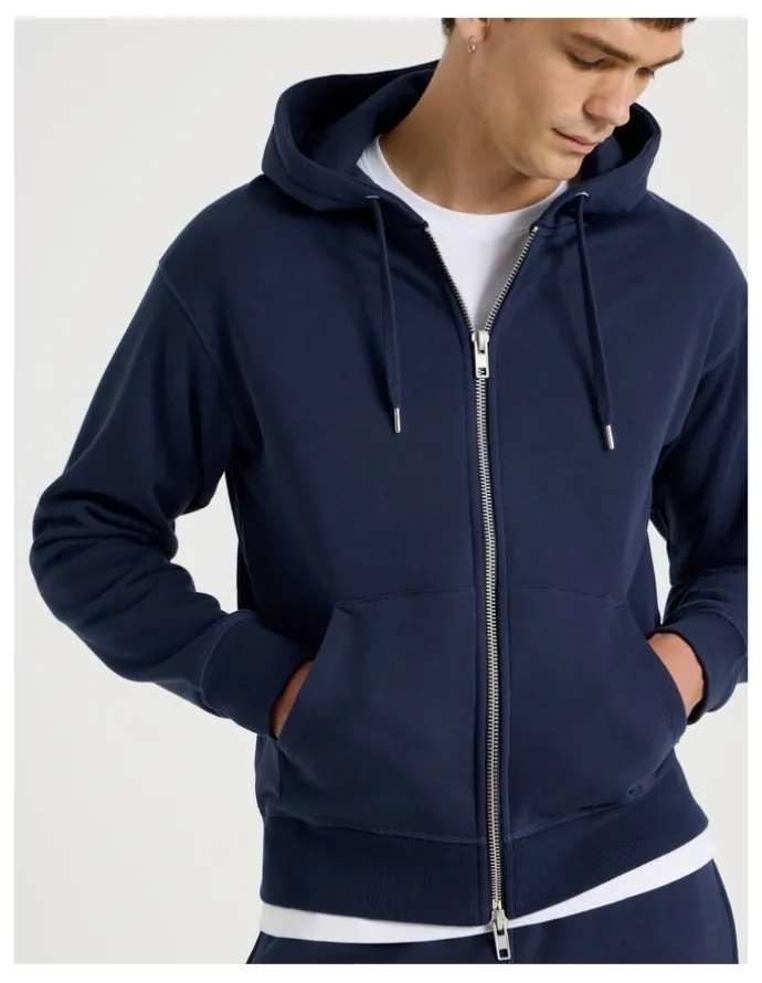 Grab Relaxed Zip Thru Hoodie in Navy