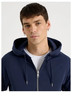 Grab Relaxed Zip Thru Hoodie in Navy
