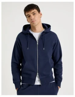 Grab Relaxed Zip Thru Hoodie in Navy