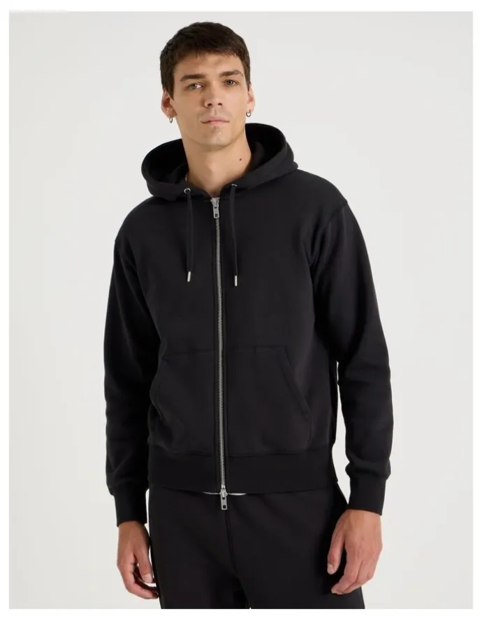 Grab Relaxed Zip Thru Hoodie in Black