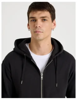 Grab Relaxed Zip Thru Hoodie in Black
