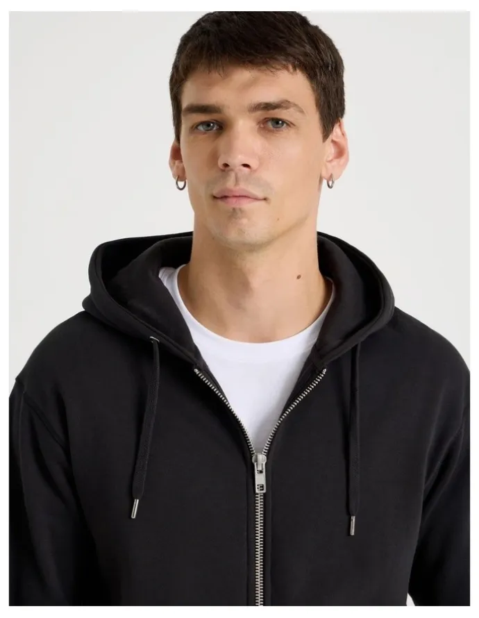 Grab Relaxed Zip Thru Hoodie in Black