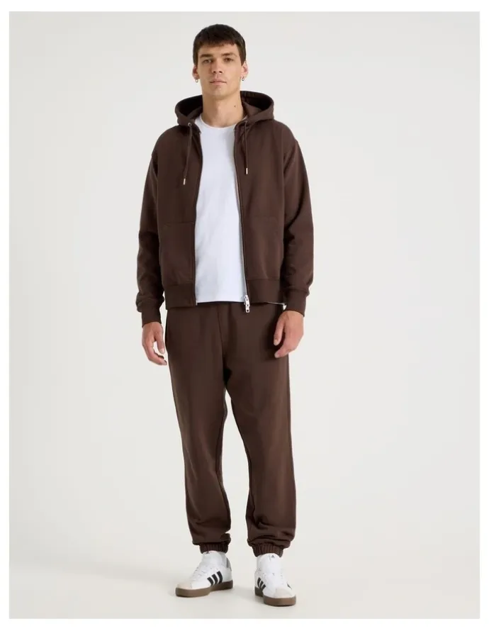 Grab Relaxed Zip Thru Hoodie in Brown
