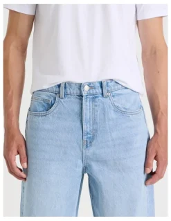 GRAB Seam Forward Loose Jeans in Light Blue