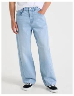 GRAB Seam Forward Loose Jeans in Light Blue