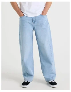 GRAB Seam Forward Loose Jeans in Light Blue