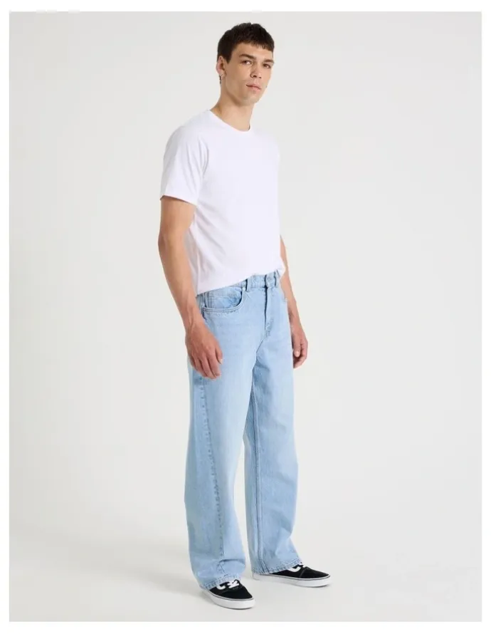 GRAB Seam Forward Loose Jeans in Light Blue
