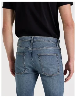 Grab Skinny At Waist Jeans in Mid Blues