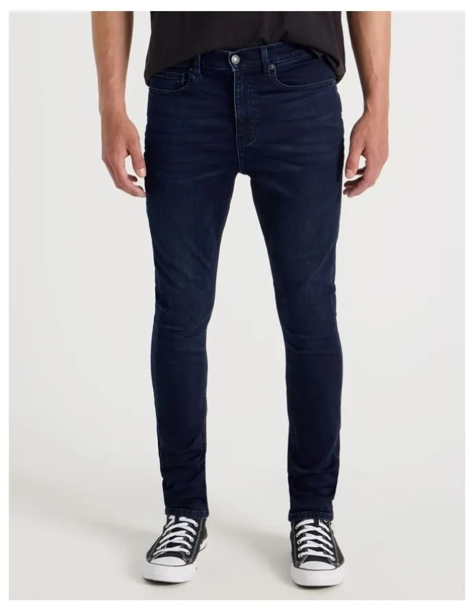 Grab Skinny At Waist Knit Jeans in Dark Denim