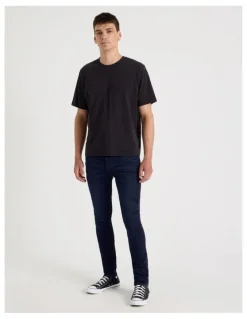 Grab Skinny At Waist Knit Jeans in Dark Denim
