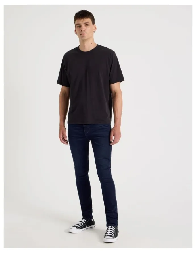 Grab Skinny At Waist Knit Jeans in Dark Denim