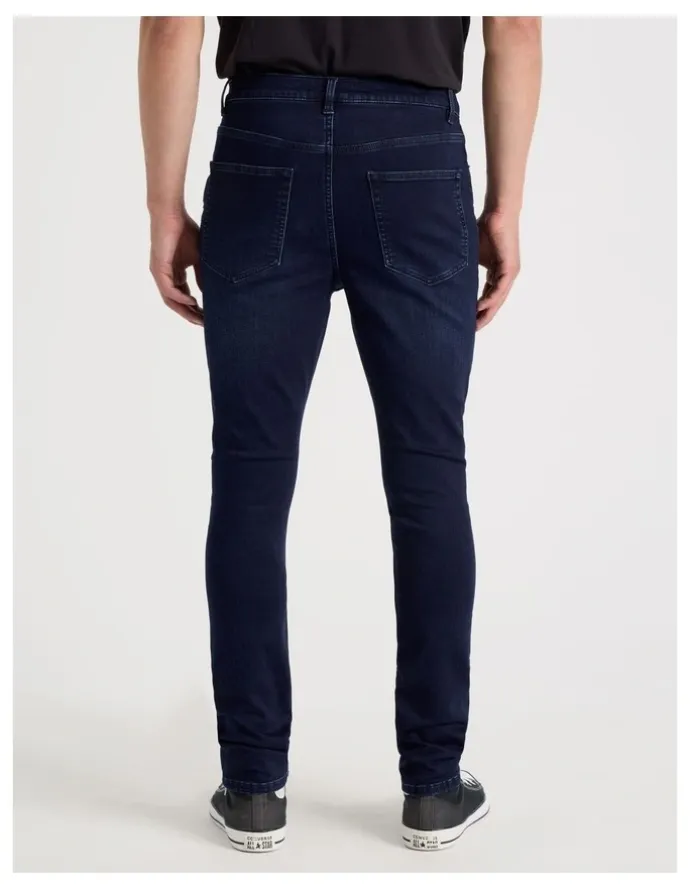 Grab Skinny At Waist Knit Jeans in Dark Denim