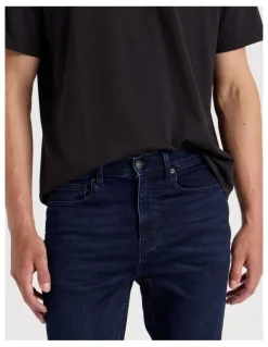 Grab Skinny At Waist Knit Jeans in Dark Denim