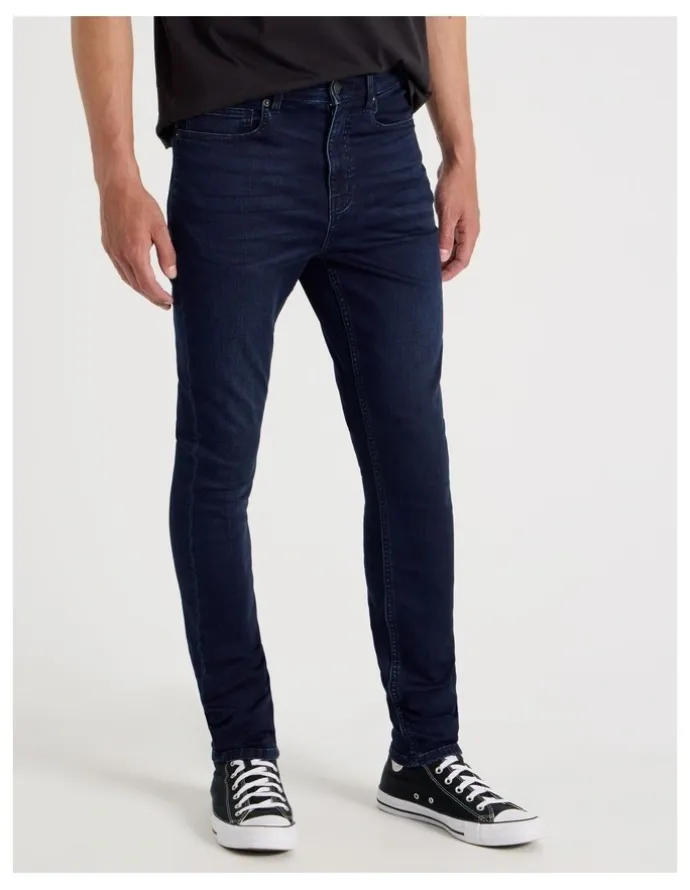 Grab Skinny At Waist Knit Jeans in Dark Denim