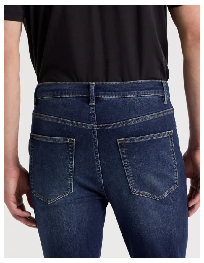 Grab Skinny At Waist Knit Jeans in Mid Blues