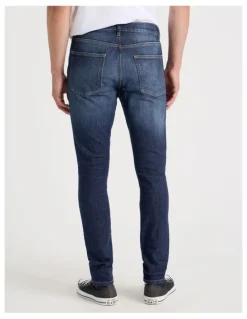 Grab Skinny At Waist Tinted Jeans in Dark Denim