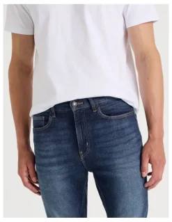 Grab Skinny At Waist Tinted Jeans in Dark Denim