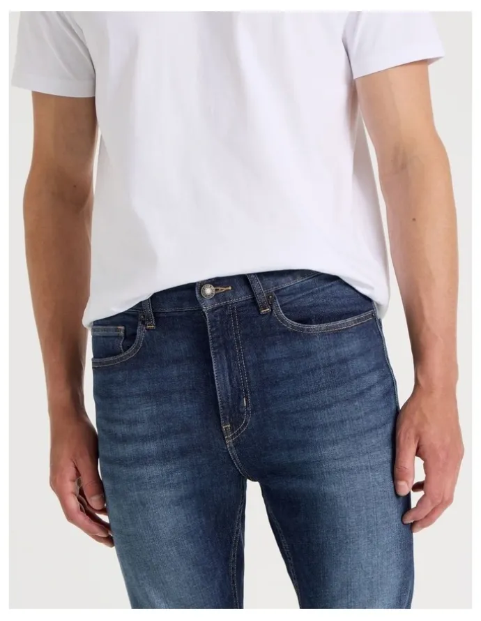 Grab Skinny At Waist Tinted Jeans in Dark Denim