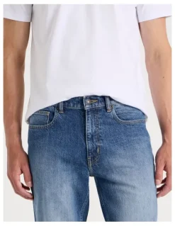 GRAB Slim Bootcut Jeans in Mid Blues