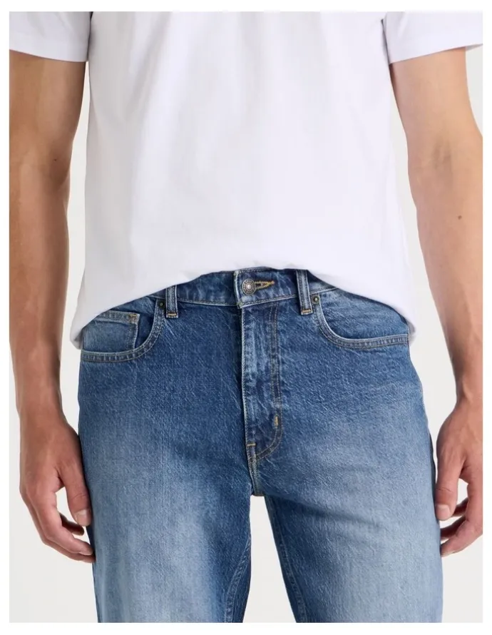GRAB Slim Bootcut Jeans in Mid Blues