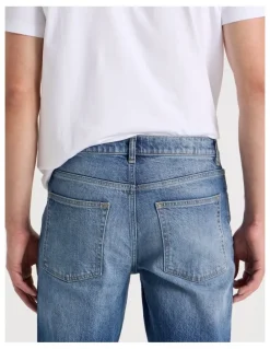 GRAB Slim Bootcut Jeans in Mid Blues