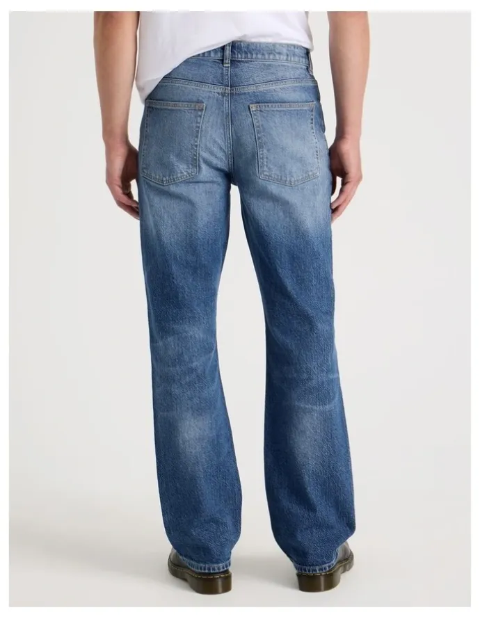 GRAB Slim Bootcut Jeans in Mid Blues
