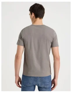 Grab Slim Crew Neck T-Shirt in Stone