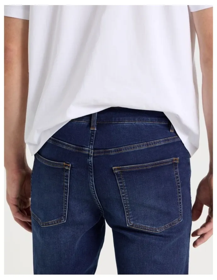 Grab Slim Knit Jeans in Mid Blues