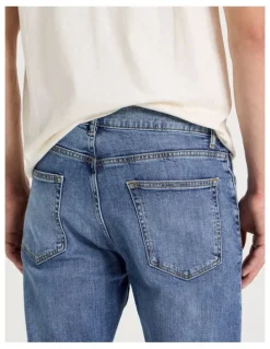 Grab Slim Tapered Jeans in Mid Blues