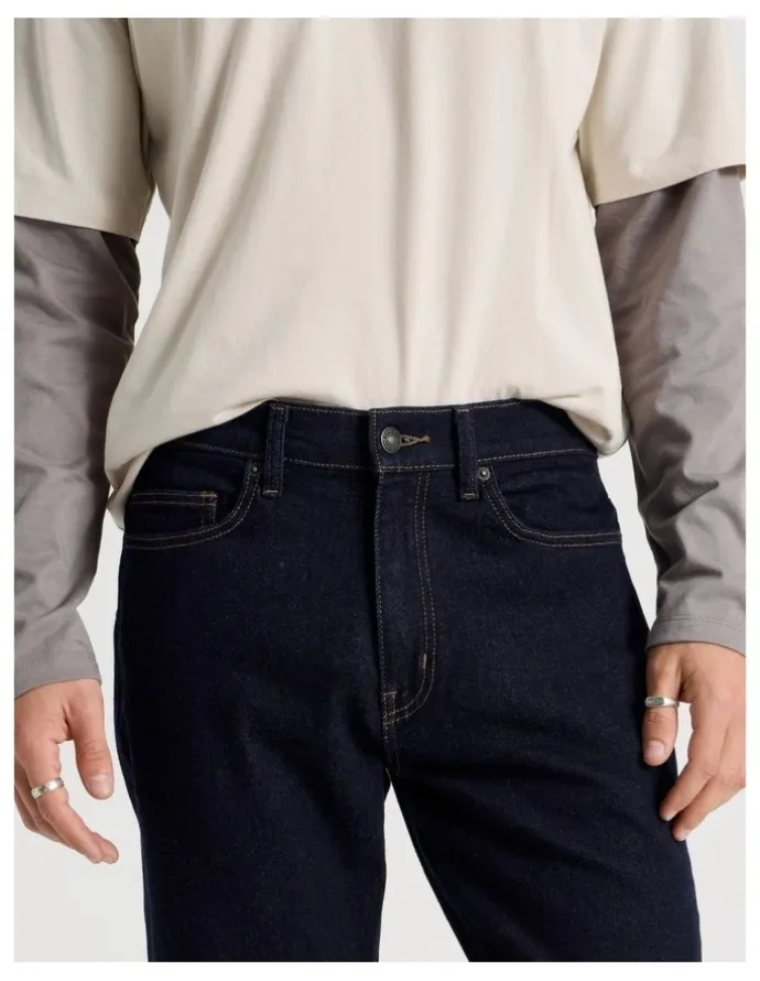 Grab Straight At Waist Jeans in Rinse