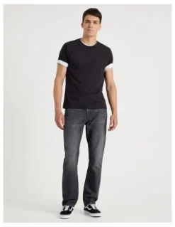 Grab Straight At Waist Performance Jeans in Charcoal