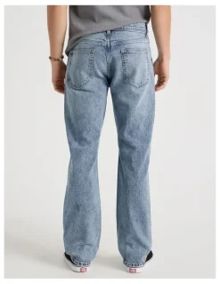 Grab Straight At Waist Performance Jeans in Light Blue
