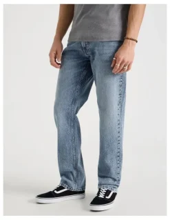Grab Straight At Waist Performance Jeans in Light Blue