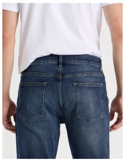 Grab Straight At Waist Tinted Jeans in Dark Denim