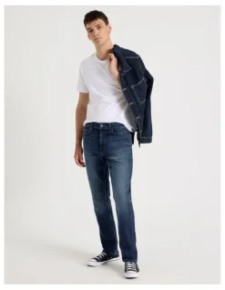 Grab Straight At Waist Tinted Jeans in Dark Denim