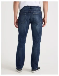Grab Straight At Waist Tinted Jeans in Dark Denim