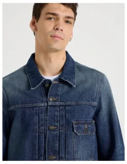 GRAB Type 1 Trucker Jacket in Mid Blues