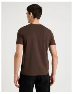 Grab V-Neck T-Shirt in Brown
