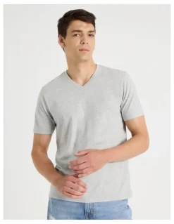 Grab V-Neck T-Shirt in Grey