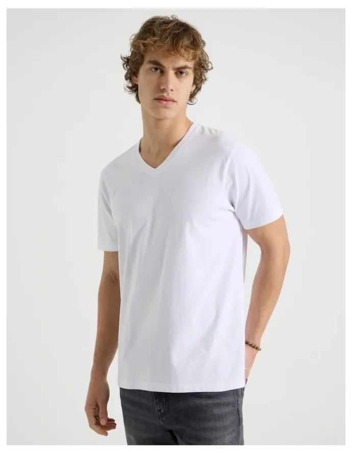 Grab V-Neck T-Shirt in White