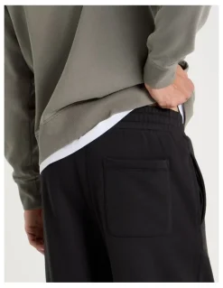 Grab Wide Leg Trackpant in Black