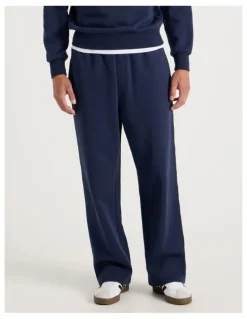 Grab Wide Leg Trackpant in Navy