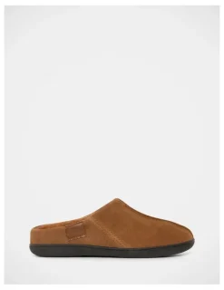 Grosby Alfie II Scuff Slippers in Cognac