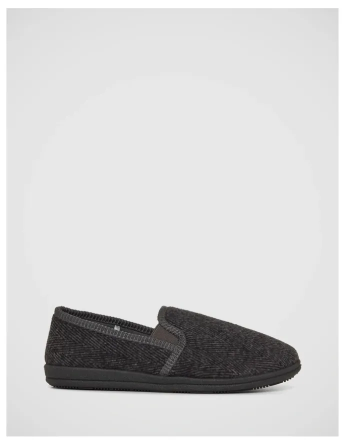 Grosby Douglas Slippers In Charcoal