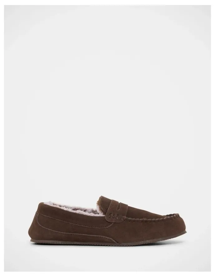 Grosby Maxwell Slippers in Chocolate