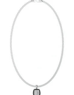 Guess 21'' Lion Charm Necklace 16mm in Silver