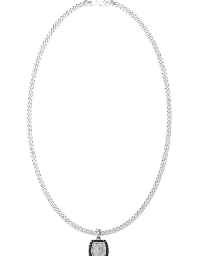 Guess 21'' Lion Charm Necklace 16mm in Silver
