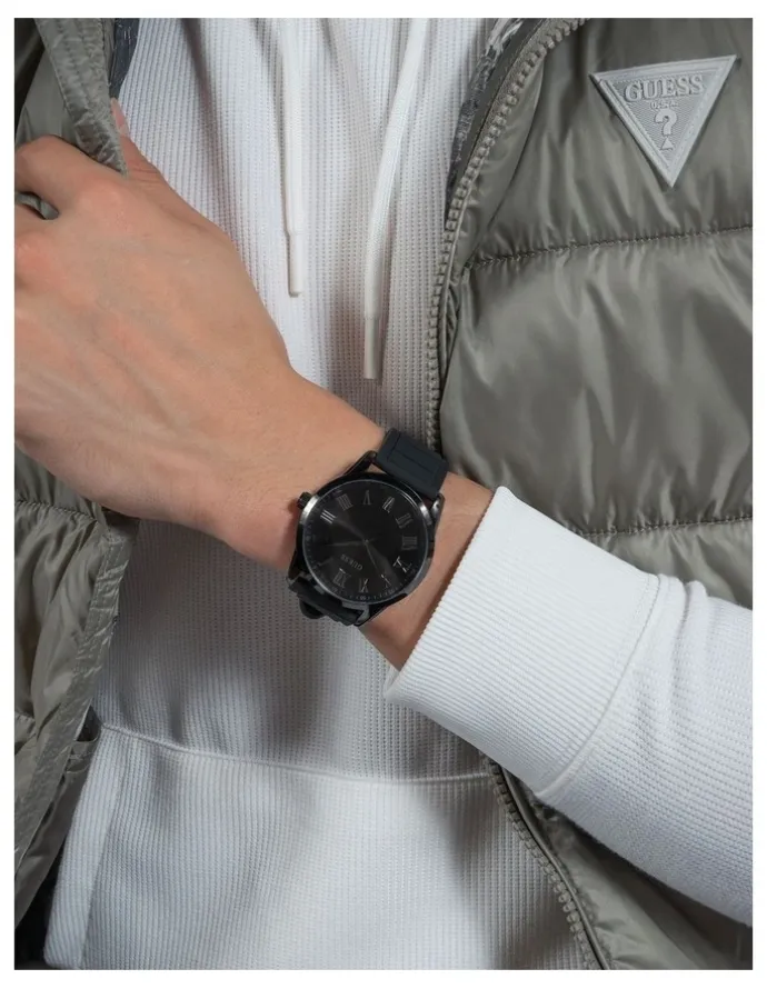 Guess Charter Black Silicone Watch